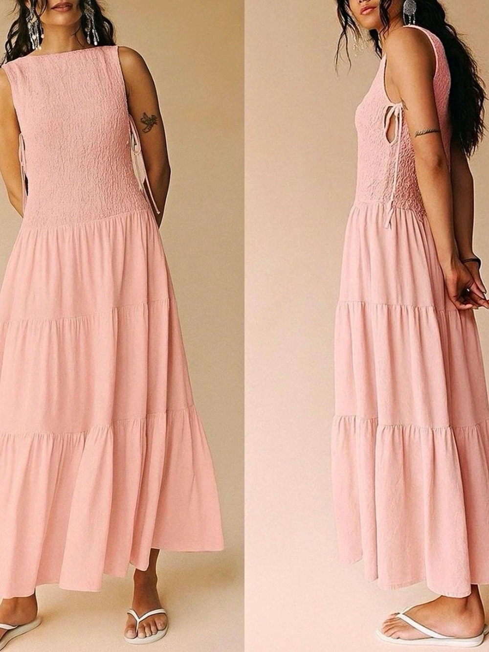 NWT Free People free-est Sterling Sleeveless Tiered Maxi Dress size Large